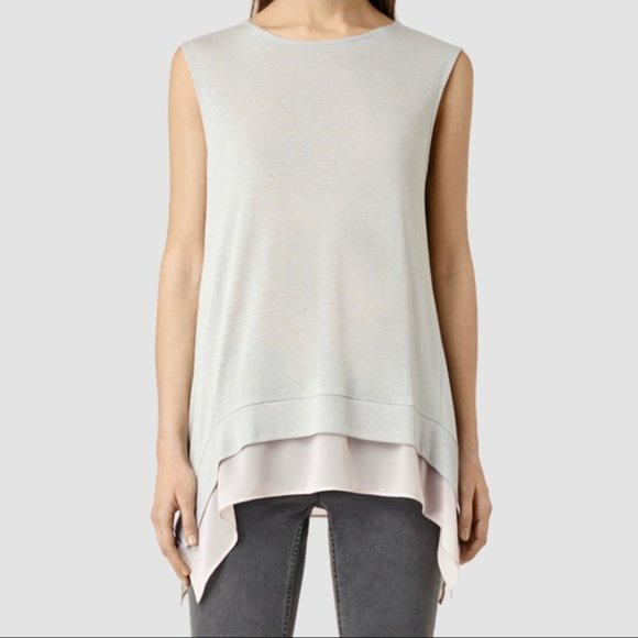 ALL SAINTS ARYA TIERED SLEEVELESS TOP - Picture 1 of 5